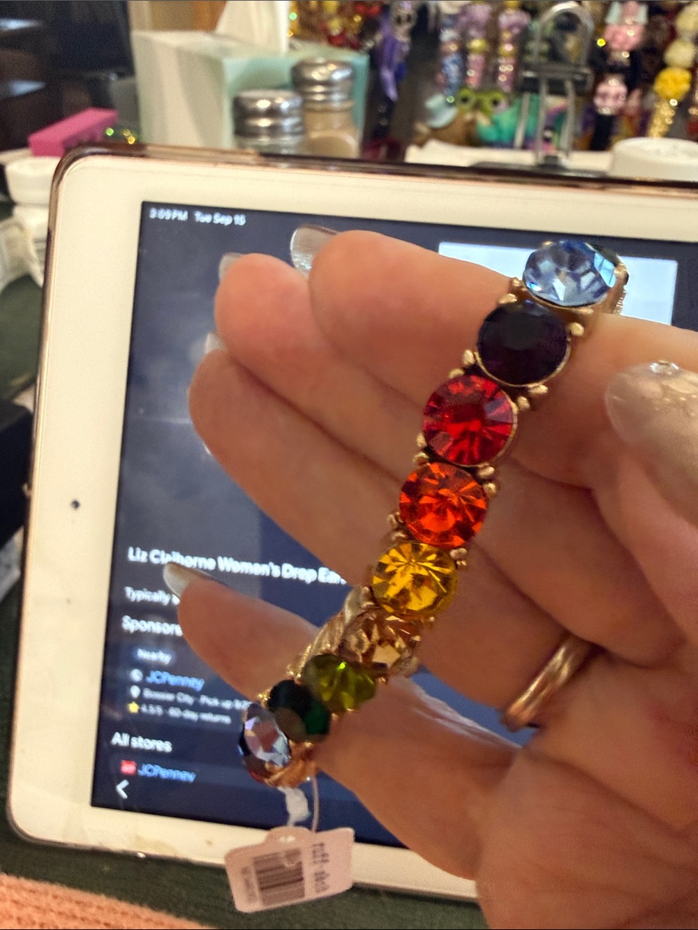 Gold-Tone Multicolor Crystal Bracelet